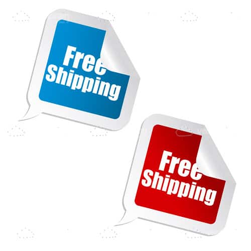 Red and Blue Free Shipping Stickers
